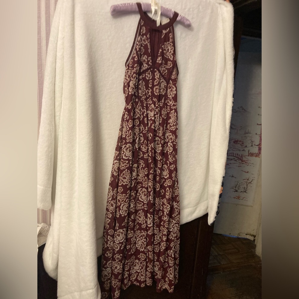 ALTAR’D STATE Oxblood/Tan/Cream MaxiDress (M)